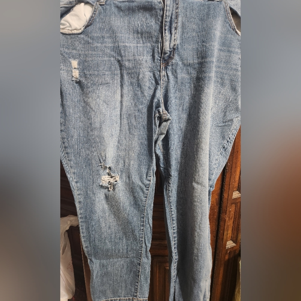 Falls Creek Blue Skinny Jeans with Distressing and Fading